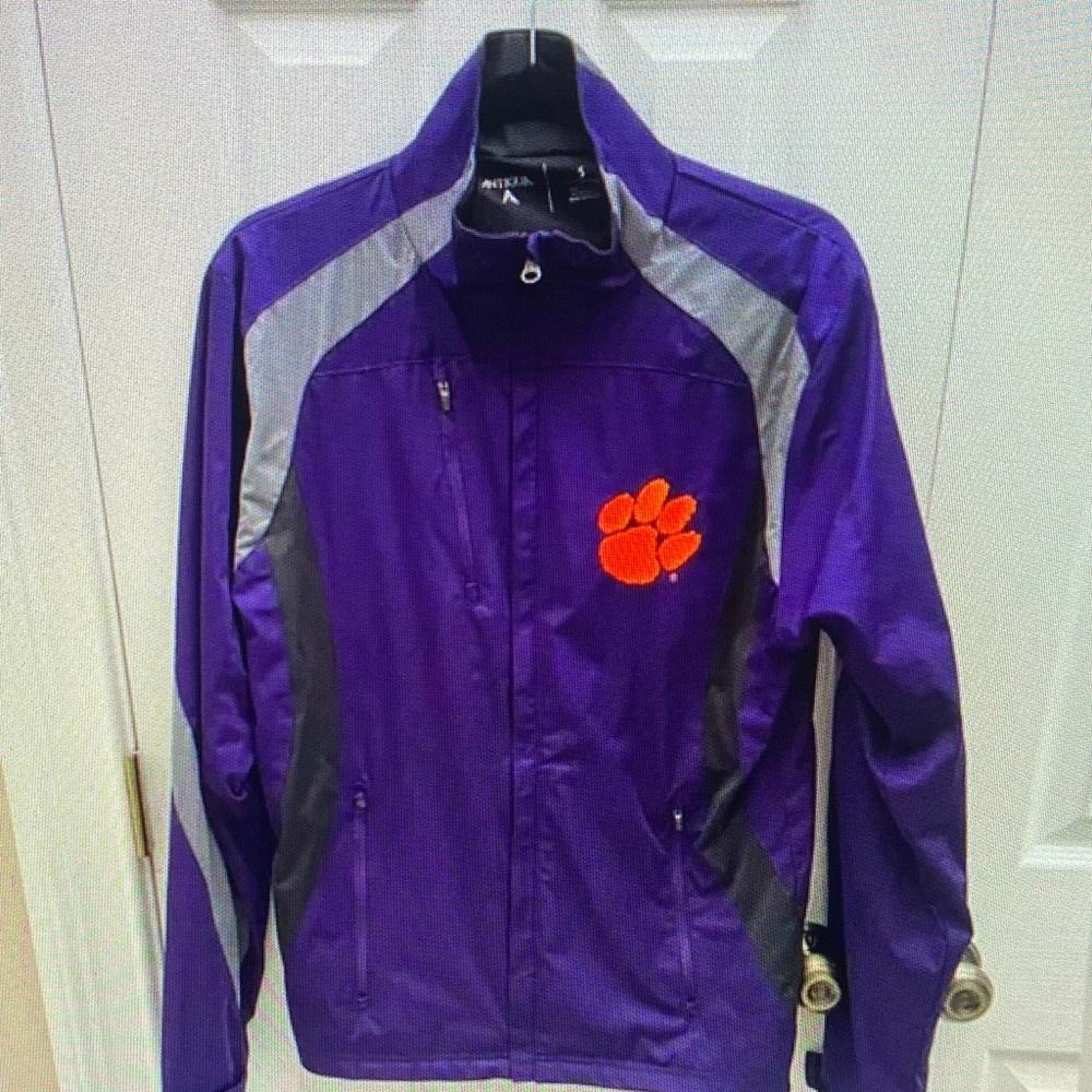 Antigua Purple and Gray Men's Jacket with Orange Logo